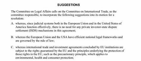 Empfehlungen des Eu-Parlaments zu TISA